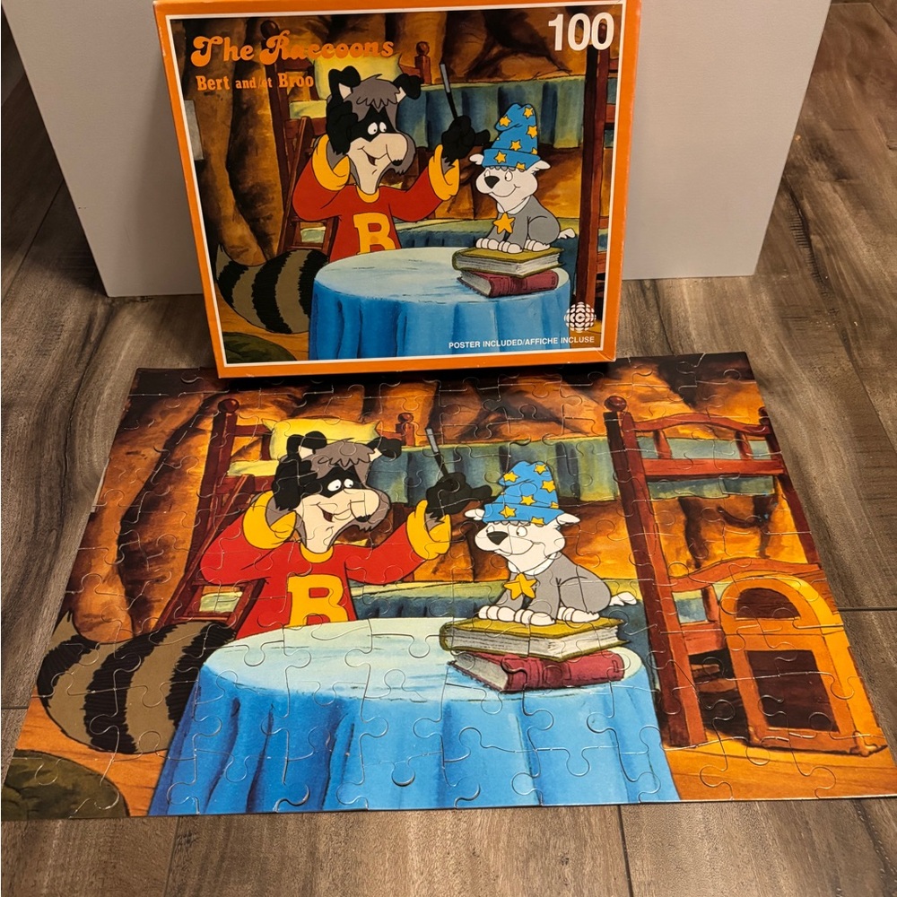 Vintage 1988 The Raccoons 100 piece puzzle, complete